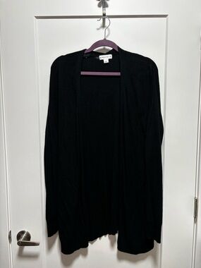 Ava & Viv Black Open-Front Cardigan Sweater